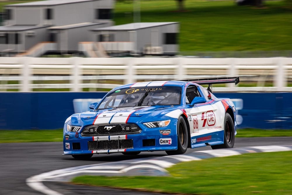Matt and the Mustang in action at Hampton Downs